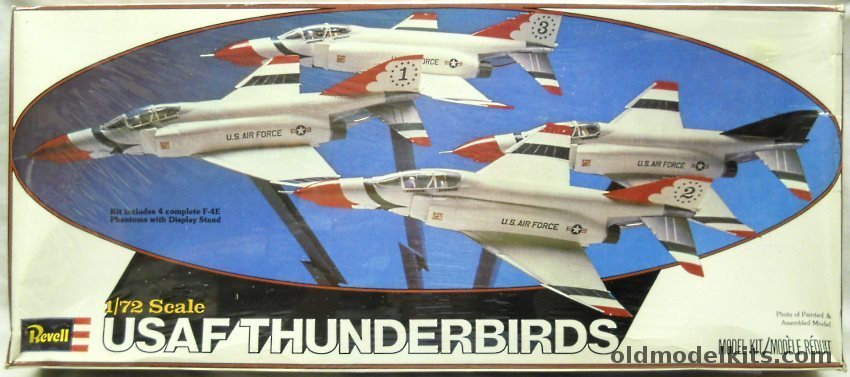 Revell 1/72 F-4E Phantom USAF Thunderbirds - Four F-4 Kits with Special Stand, H195 plastic model kit